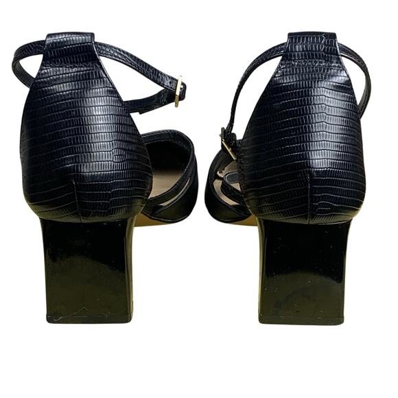Aldo Women’s Collette Black Faux Leather Pointed Toe Ankle Strap Heels Size 11 - Picture 5 of 9